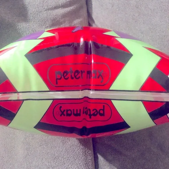 Peter Max inflatable clear vinyl pillow - unused